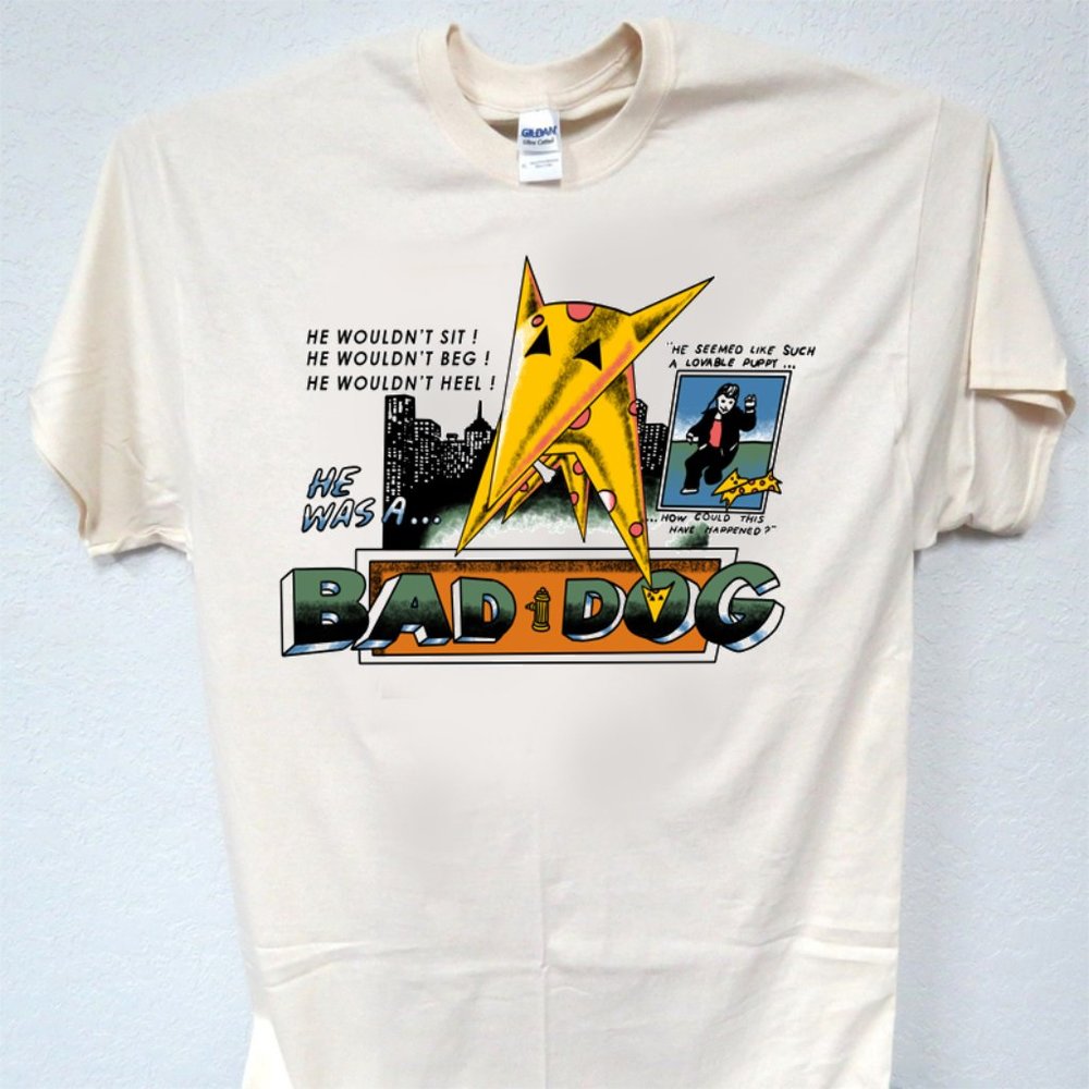 BAD DOG, COOL MENS IVORY TEE ALL SIZES T-1474